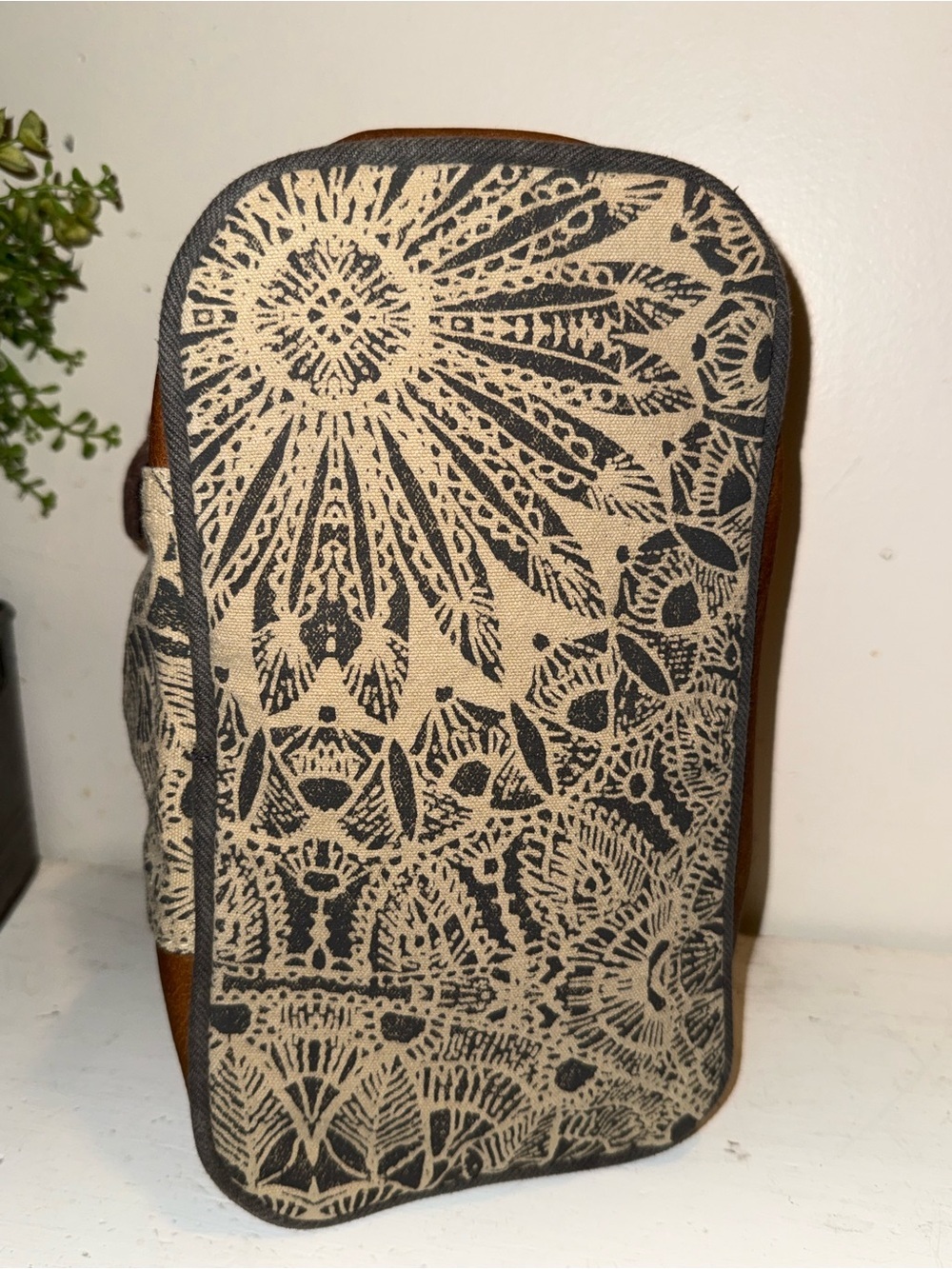 Myra Bag Toiletry Case in Tan & Brown with Black Print NWT - Picture 6 of 7